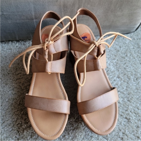 Rocket Dog Samora Harvest Tan Platform Wedge Sandals 90s Camel Brown - Picture 8 of 9